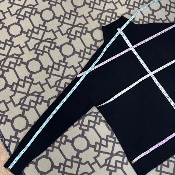 Nordstrom 100% Cashmere Mock Neck Knit Sweater Black Sz M - Picture 4 of 9